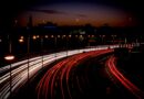 highway, light trail, long exposure