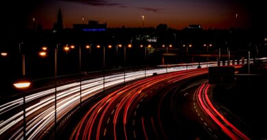 highway, light trail, long exposure